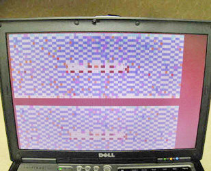 Пример неисправности графического чипа Nvidia G86-620-A1 на ноутбуке Dell Latitude D630 PP18L